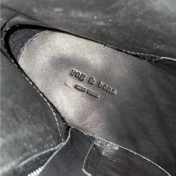 NWT Rag & Bone Oliver Leather Boot Zippers Black 39 (9) - Picture 9 of 10